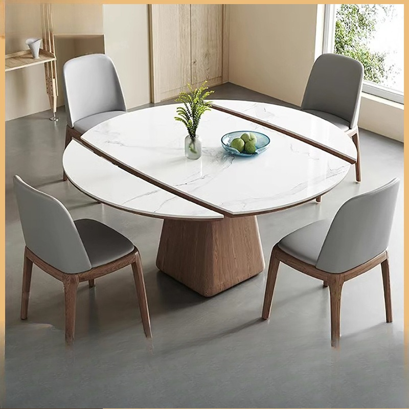 Kids Outdoor Dining Table - Выдвижной обеденный стол, круглый промышленный сланцевый