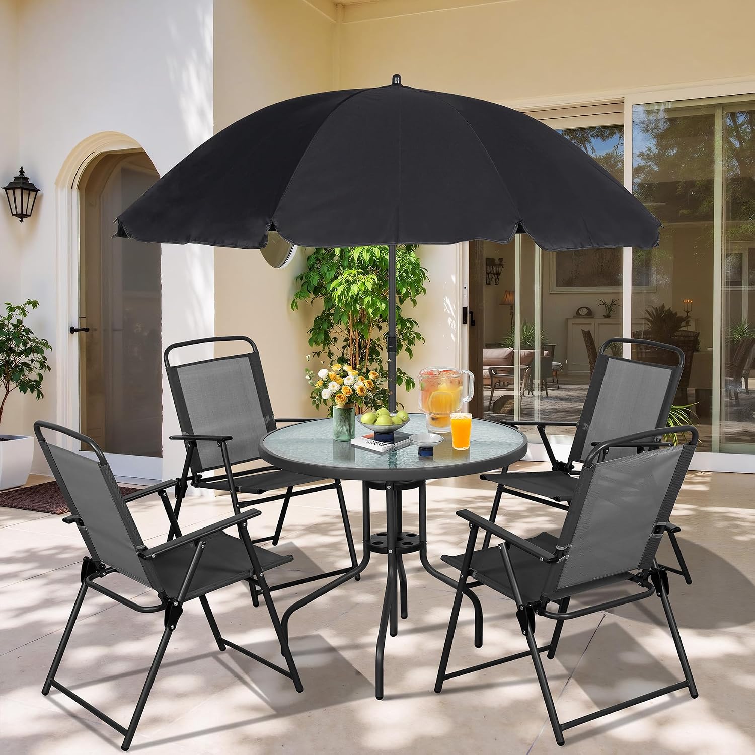 Kids Outdoor Dining Table - Металлический обеденный набор для патио: складные