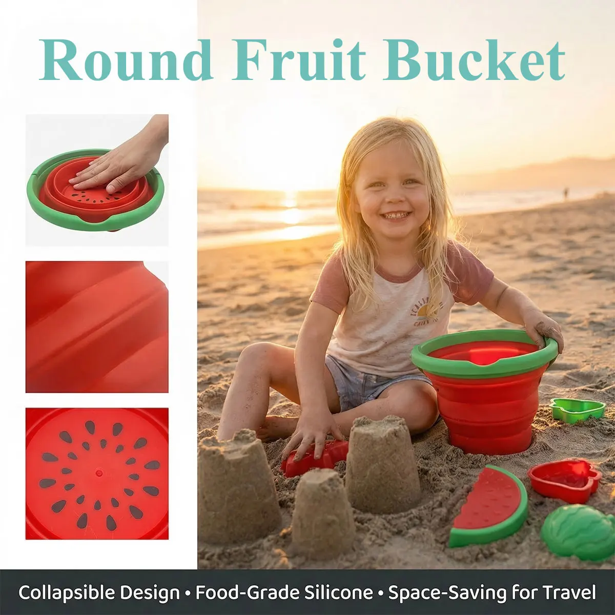 Kids Outdoor Mud Kitchen - Разнообразные складные ведерки для песка: игрушки