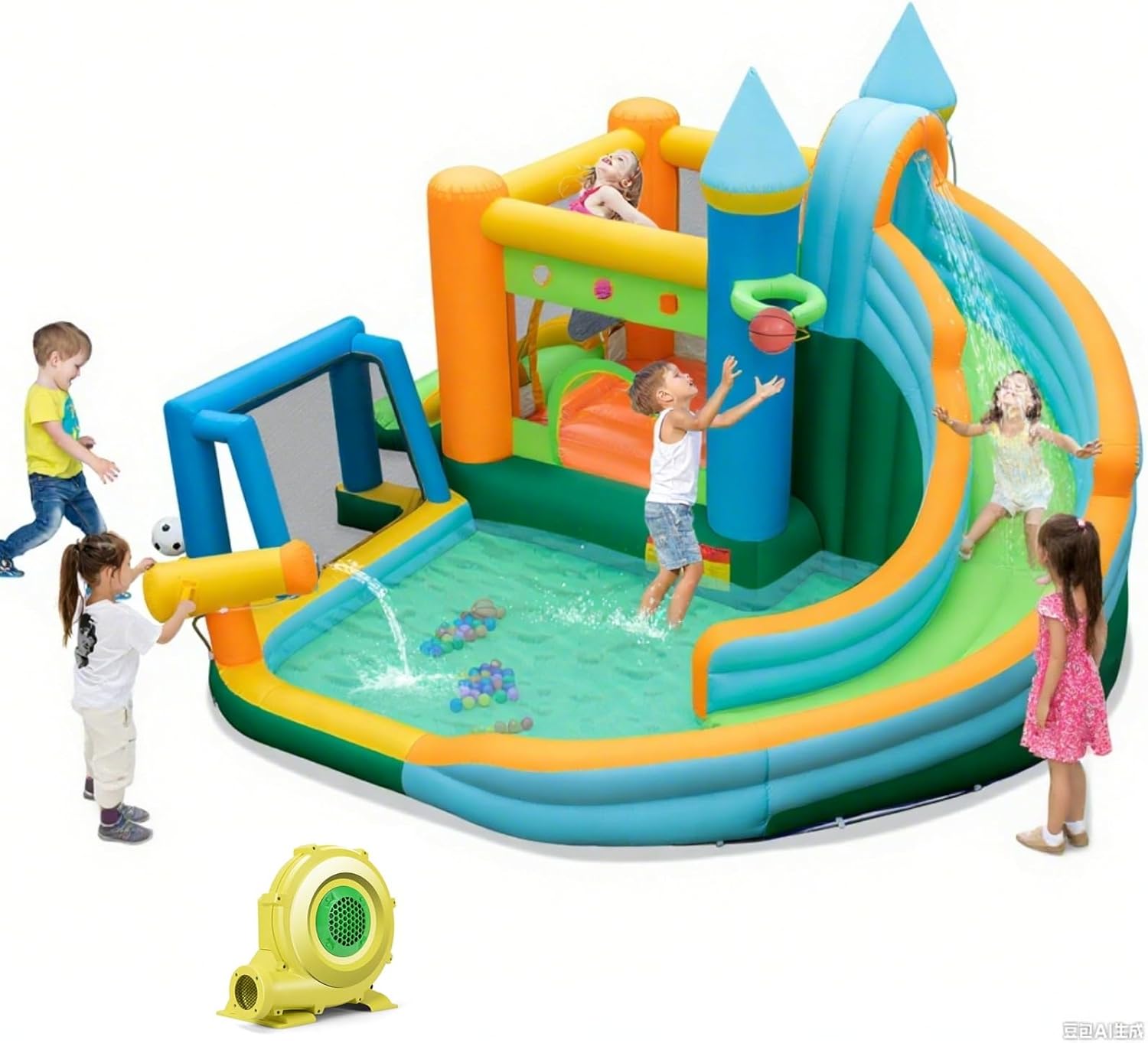 Kids Outdoor Water - Надувной батут-горка 9-в-1 для детей постарше