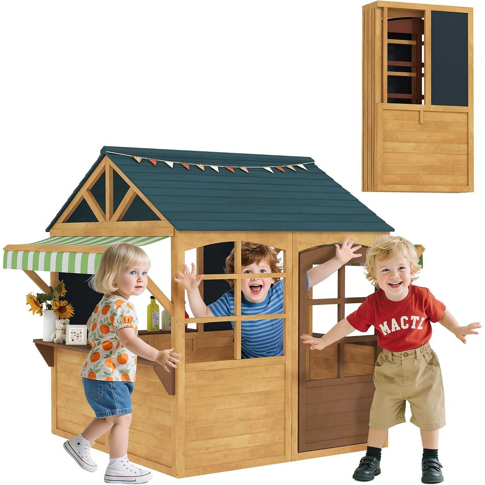 Qaba Kids Outdoor Playhouse - Складной уличный игровой домик Qaba с
