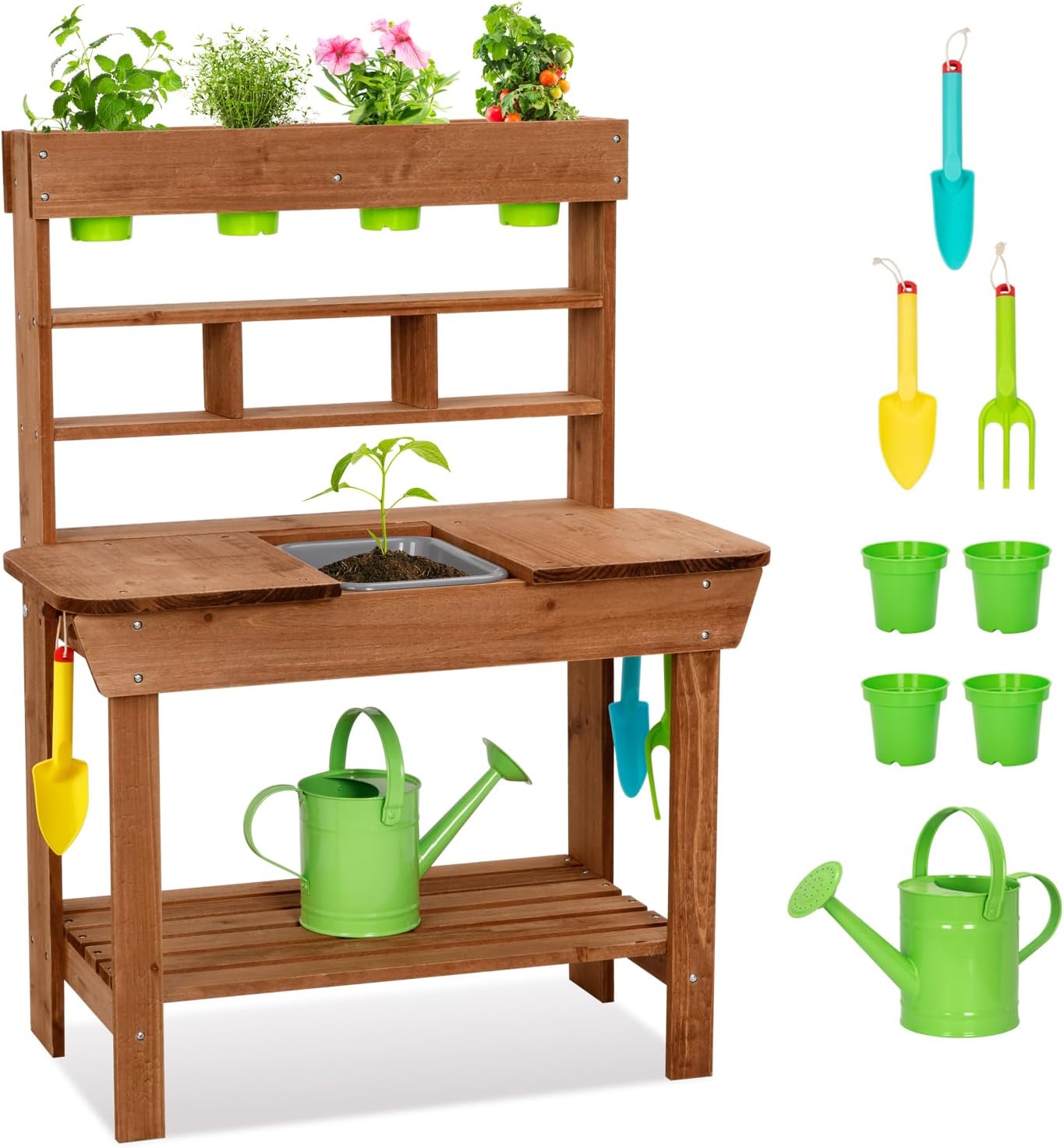 Kids Outdoor Mud Kitchen - Садовая рабочая станция с раковиной для