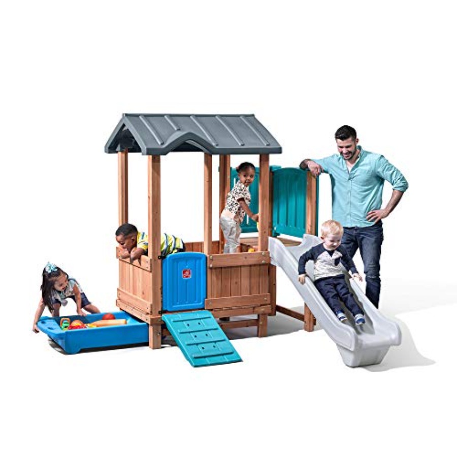 Kids Outdoor Playset - Игровой домик и горка Woodland Adventure,