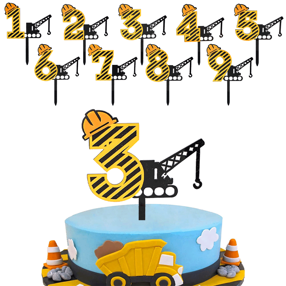 Kids Outdoor Digger - Строительный экскаватор, акриловый топпер для торта,
