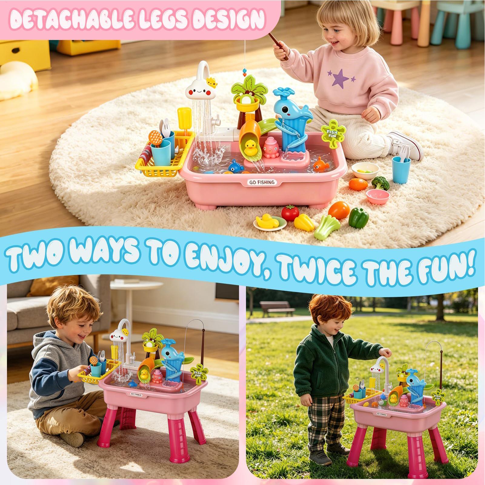 Kids Outdoor Sensory Table - Улучшенная детская водная игровая станция-кухня с