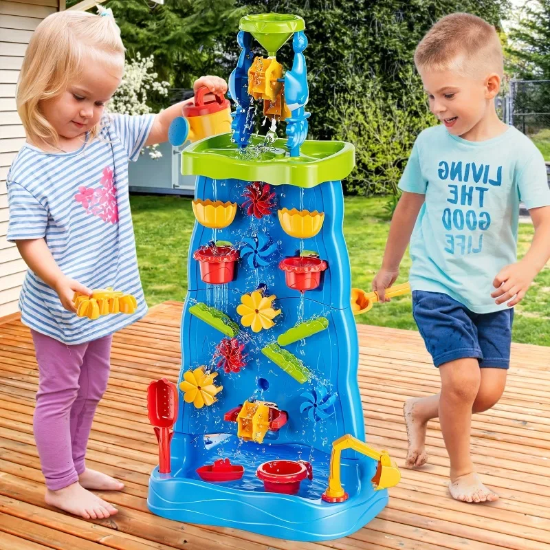 Kids Outdoor Sensory Table - Настенный водопад Discovery, детский двусторонний водопад,