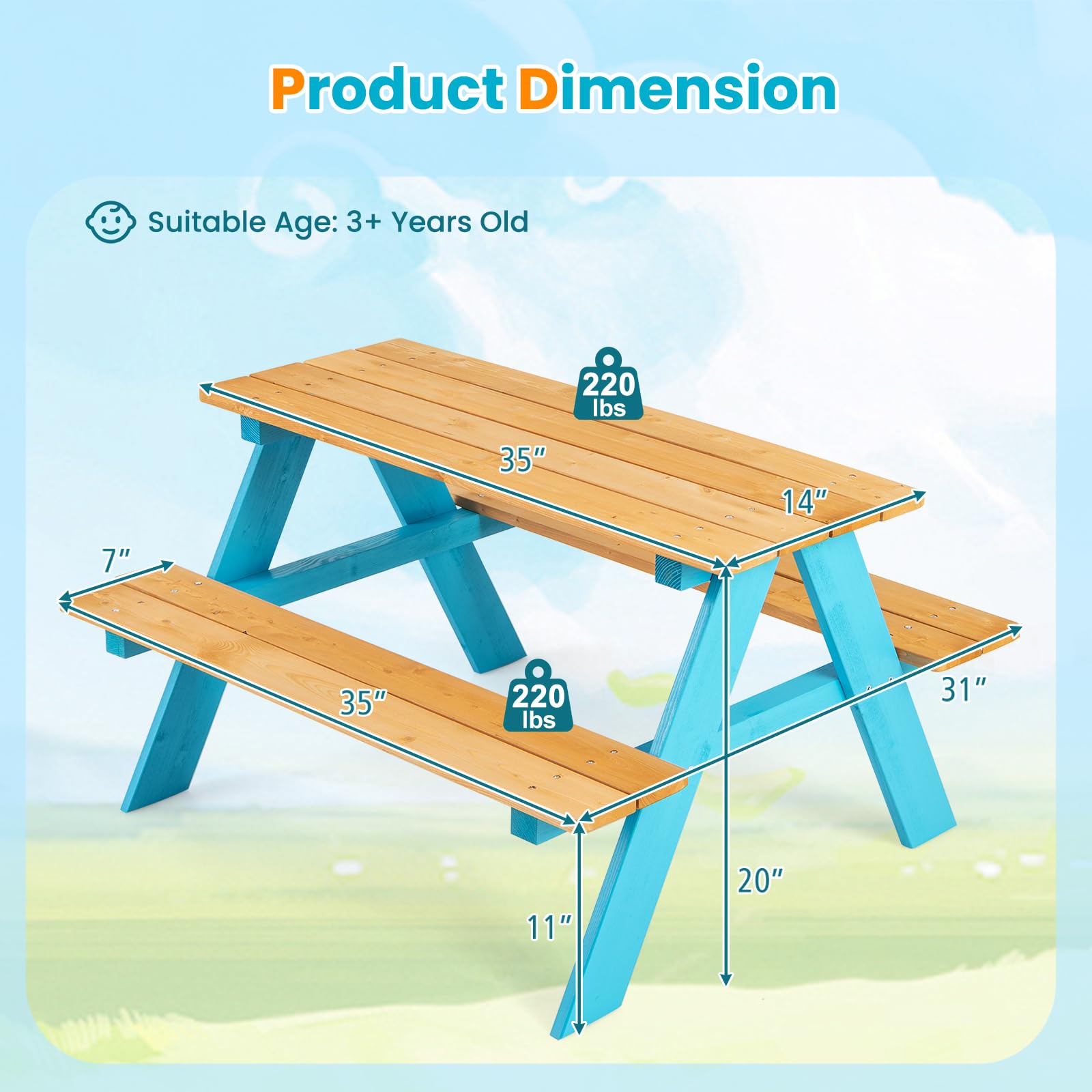 Детский деревянный набор для п – обзор и цена Kids Outdoor Table And Chair Set