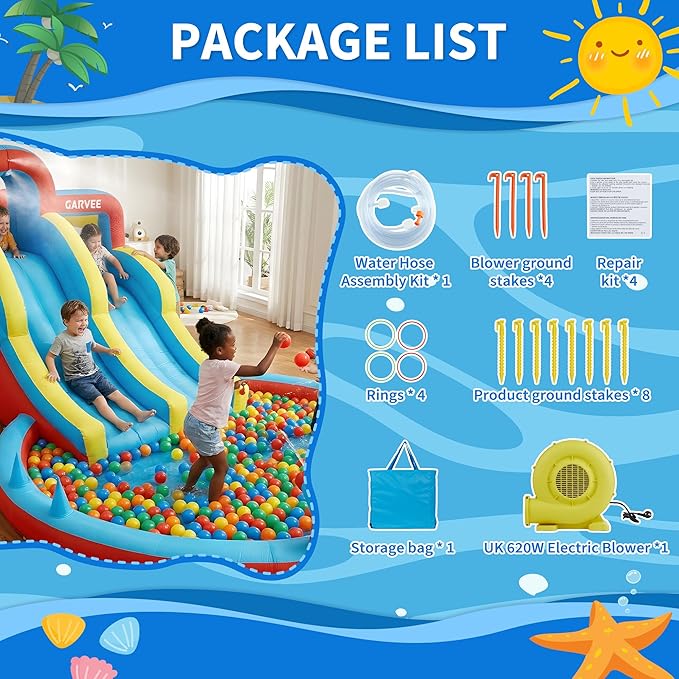 Всесезонный надувной аквапарк  – обзор и цена Kids Outdoor Water