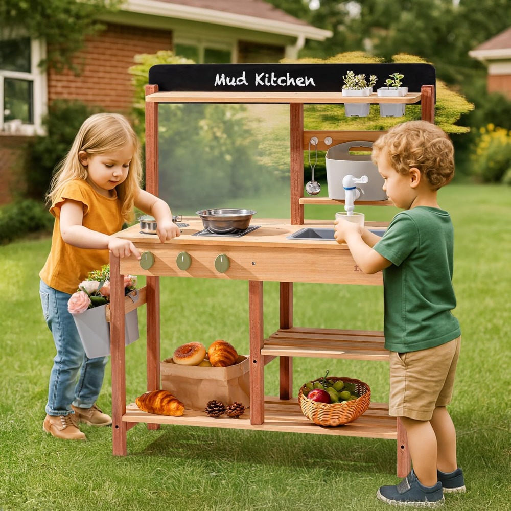 Деревянная уличная кухня для д – обзор и цена Kids Outdoor Mud Kitchen