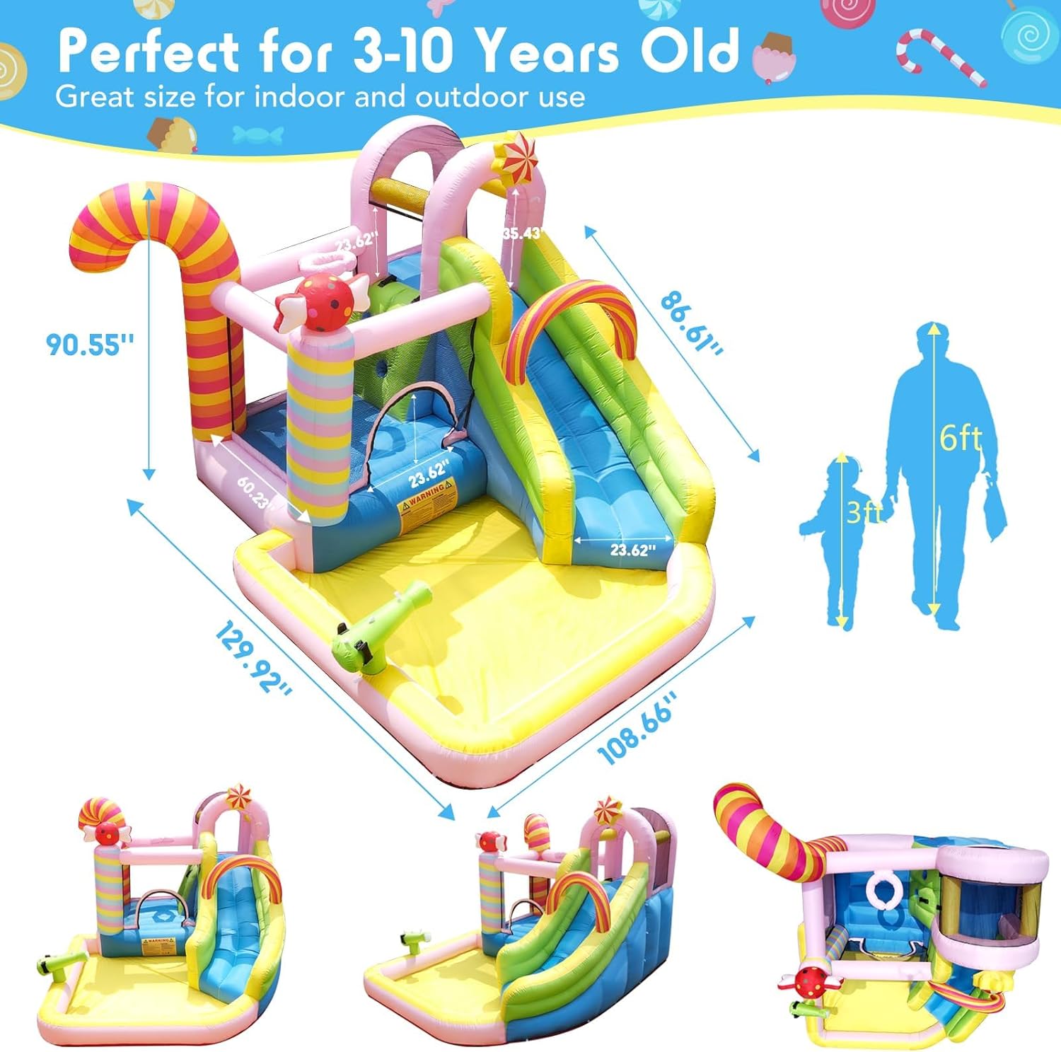 Надувная водная горка-батут дл – обзор и цена Kids Outdoor Water