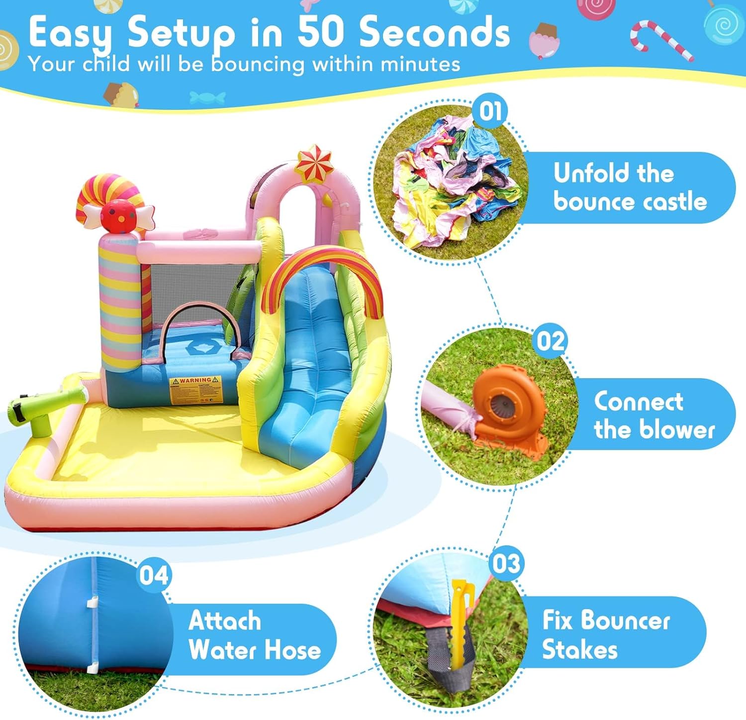 Надувная водная горка-батут дл – обзор и цена Kids Outdoor Water