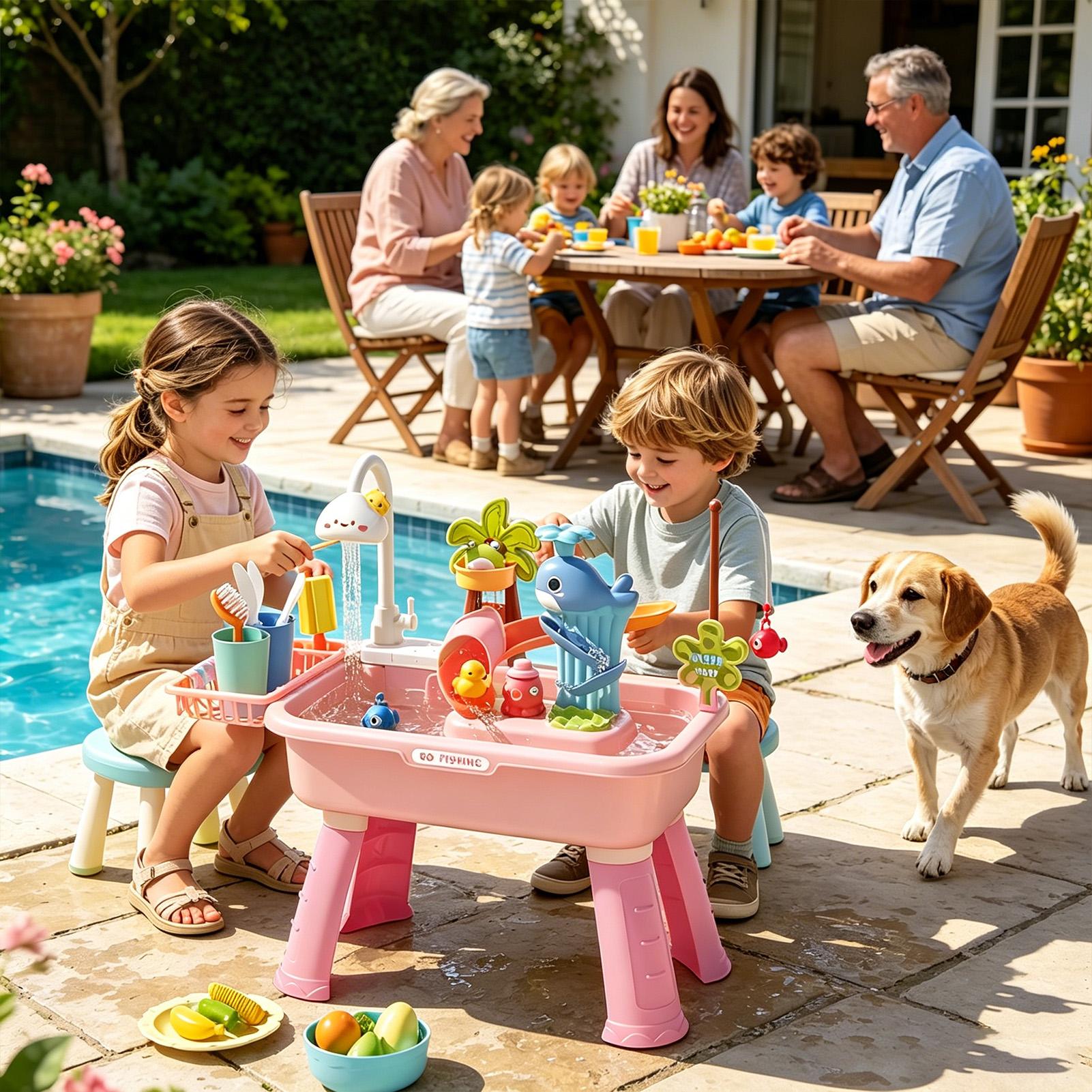 Детский водный стол с насосом, – обзор и цена Kids Outdoor Sensory Table