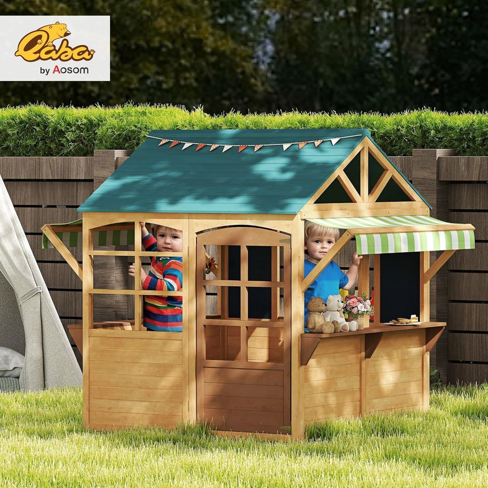 Складной уличный игровой домик – обзор и цена Qaba Kids Outdoor Playhouse