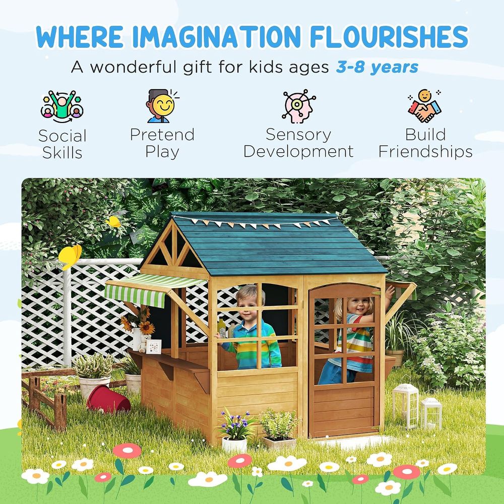 Складной уличный игровой домик – обзор и цена Qaba Kids Outdoor Playhouse