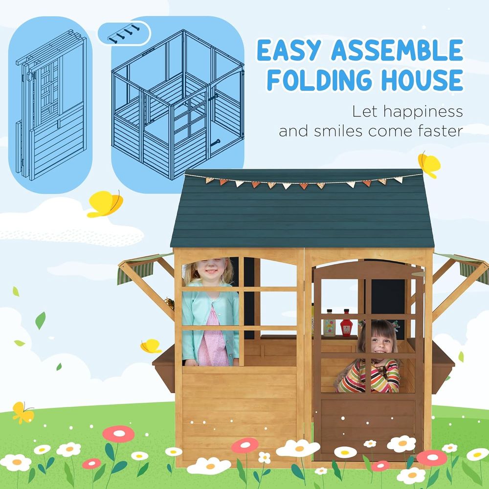 Складной уличный игровой домик – обзор и цена Qaba Kids Outdoor Playhouse