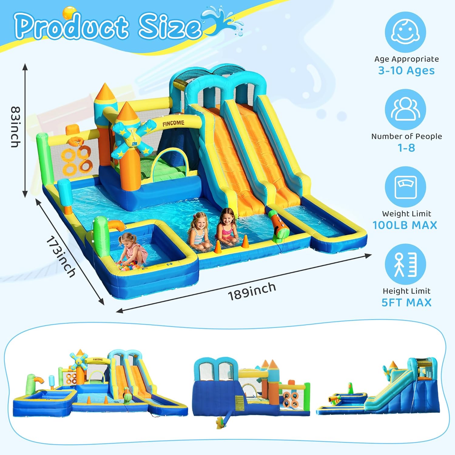 Надувной батут-замок 10-в-1 с  – обзор и цена Kids Outdoor Water