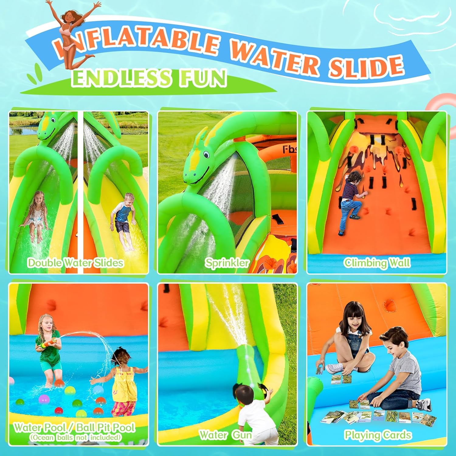 Надувной батут для детей с гор – обзор и цена Kids Outdoor Water