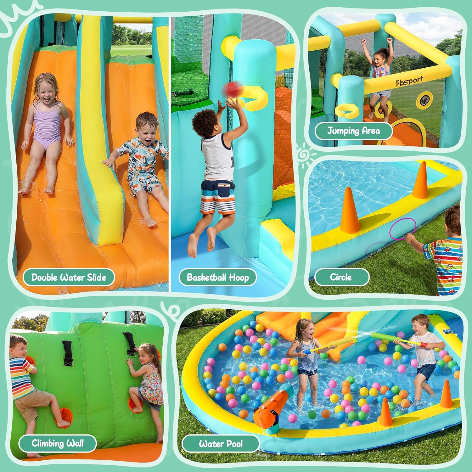 Надувной аквапарк с двойной го – обзор и цена Kids Outdoor Water