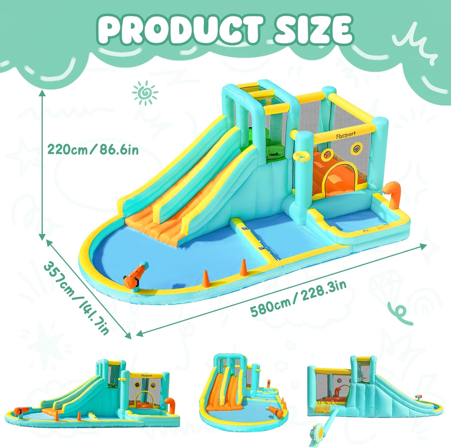 Надувной аквапарк с двойной го – обзор и цена Kids Outdoor Water