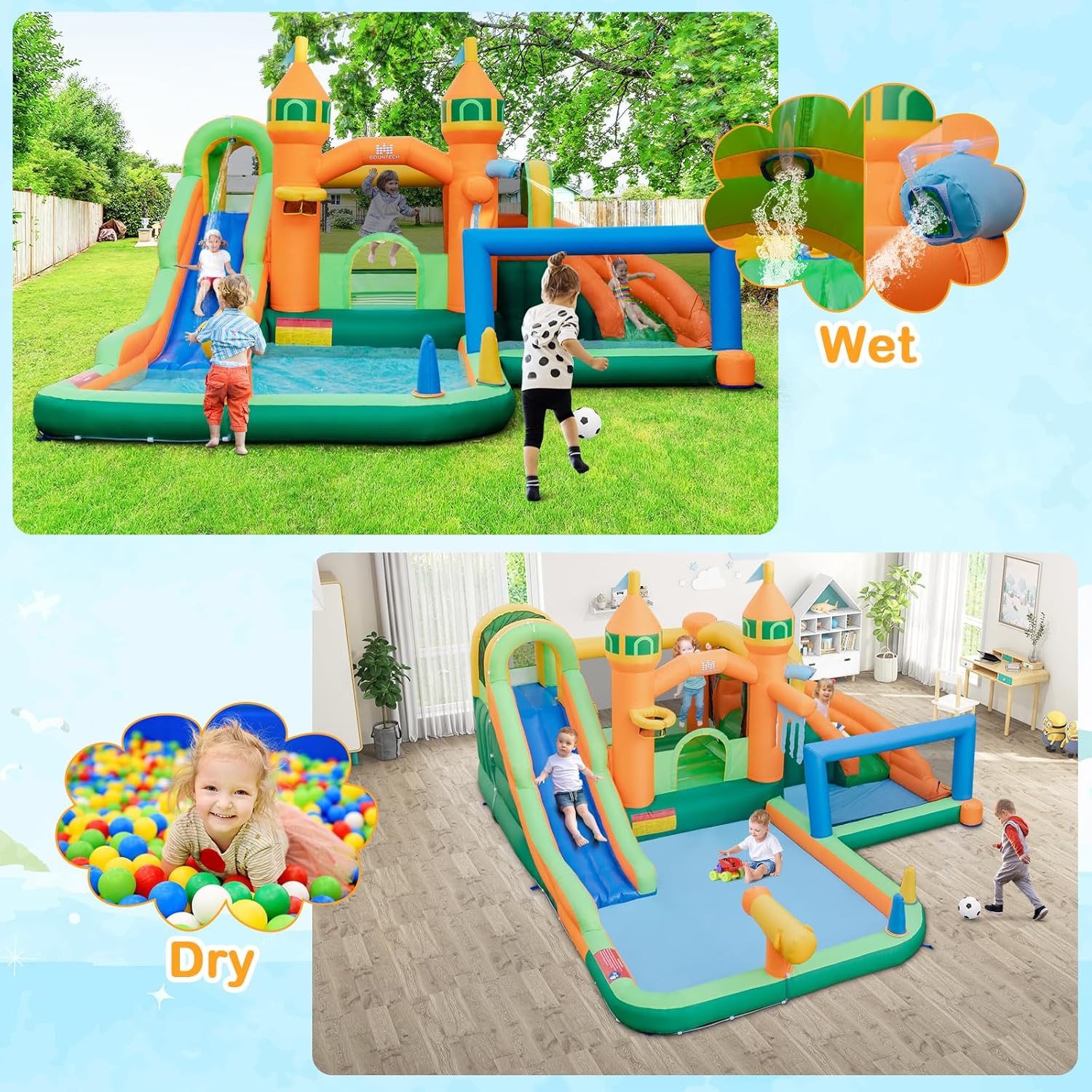 Надувной аквапарк 9-в-1 с двум – обзор и цена Kids Outdoor Water