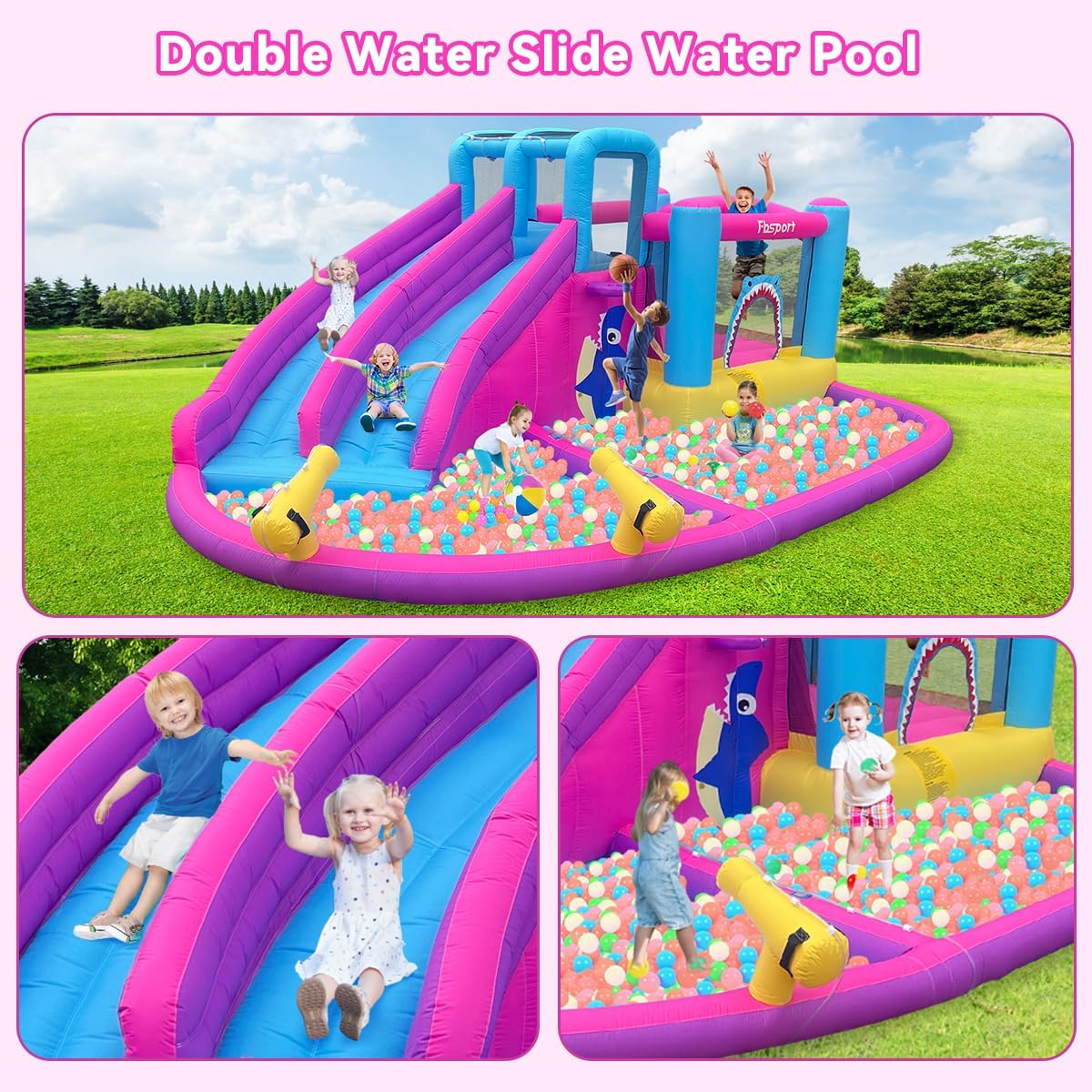 Надувной батут с двумя водными – обзор и цена Kids Outdoor Water